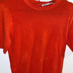 Softest orange knit blouse